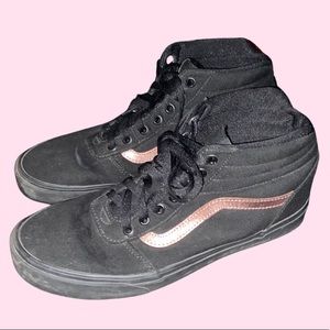 Black Vans with Rose Gold detail - Size 11